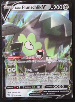 Pokemon Galar-Flunschlik V 128/189 FULLART Flammende Finsternis ** near mint ** - Image 1