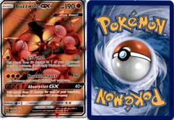 2017 Pokemon, Crimson Invasion, #104/111 Buzzwole GX, Full Art, Holo Ultra Rare - Image 1