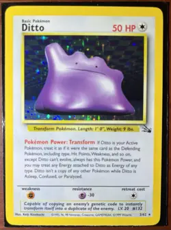 Pokemon Ditto 3/62 Fossil Holo LP - Image 1