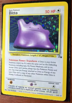 Pokemon Ditto 3/62 Fossil Holo LP - Image 2