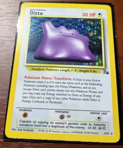 Pokemon Ditto 3/62 Fossil Holo LP - Image 4