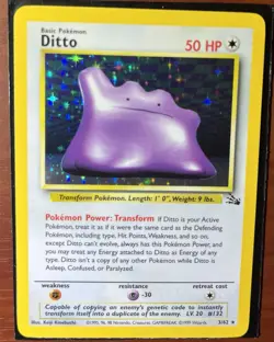 Pokemon Ditto 3/62 Fossil Holo LP - Image 5