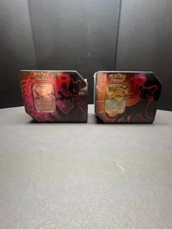 New Sealed Pokemon TCG Team Rocket MewTwo and Persian Tins Lot of 2 *Free Ship* - Image 1