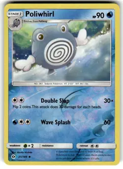 Poliwhirl 31/149 Pokemon TCG SM Base Set Reverse Holo Uncommon NM - Image 1