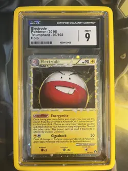 Pokemon Electrode Prime 93 HGSS Triumphant Holo CGC 9 - Image 1