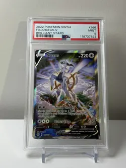 2022 POKEMON SWORD & SHIELD BRILLIANT STARS #166 FULL ART/ARCEUS V PSA 9 - Image 4