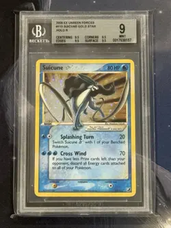 Pokemon TCG 2005 Gold Star Suicune #115 Holo Ex Unseen Forces BGS 9 Mint - Image 1