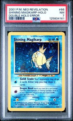 2001 POKEMON NEO REVELATION DOUBLE HOLO ERR #66 SHINING MAGIKARP-HOLO PSA 7 - Image 1