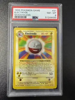 1999 Pokemon Game Electrode #21 Shadowless PSA 8 - Image 1