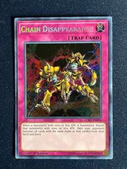 Yugioh! 1x Chain Disappearance LCKC-EN094 Secret Rare 1st Edition M/NM! - Image 1
