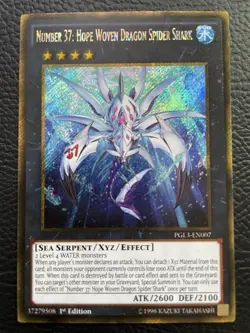 Number 37: Hope Woven Dragon Spider Shark (PGL3-EN007) Secret Rare 1st Ed LP - Image 1