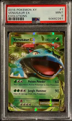 Venusaur EX Full Art Holo Evolutions Base Set PSA 9 Pokemon card #1 Mint - Image 1