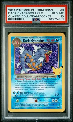 Gyarados Holo Celebrations Classic Collection Base Set PSA 10 Pokemon Card #8 - Image 1