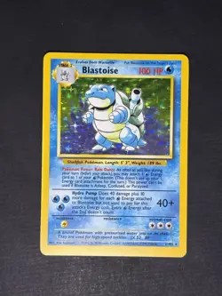Blastoise Holo Base Set Pokemon Card - MP (See Pics) - Image 1