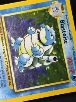 Blastoise Holo Base Set Pokemon Card - MP (See Pics) - Image 2