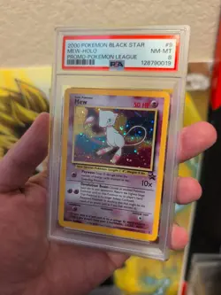 2000 Pokemon Mew Holo Black Star Promo Card SWIRL PSA 8 NM-MT #9 - Image 1