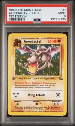 Aerodactyl 1st Edition Fossil Holo Foil Rare PSA 9 Pokemon card #1 Vintage - Image 1