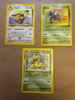 3 Jungle Unlimited Pokemon cards Pidgeot #024 Pinsir #025 Victreebel #030 LP - Image 1