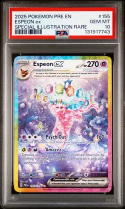 Espeon EX SV Prismatic Evolutions SIR PSA 10 Pokemon card #155 - Image 1