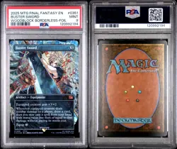 PSA 9 2025 MTG FINAL FANTASY EN BUSTER SWORD WOODBLOCK BORDERLESS FOIL - Image 1