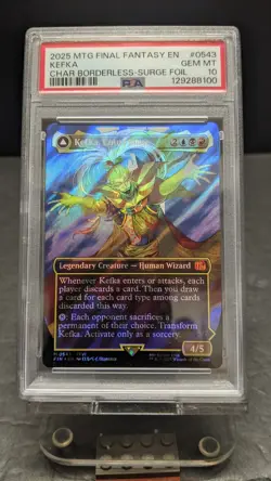 2025 MTG Final Fantasy Kefka Court Mage SURGE FOIL 0543 PSA 10 FF6 2 - Image 1