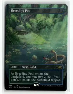 Breeding Pool 286 Borderless Foil Unfinity UNF MTG Magic - Image 1