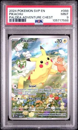 2024 POKEMON SVP EN-SV BSP #088 PIKACHU PALDEA ADVENTURE CHES PSA 9 - Image 1