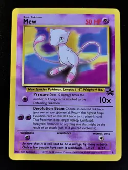 Mew Wizards of the Coast Promo 8 2000 Black Star Pokemon League Promo TCG - NM - Image 1