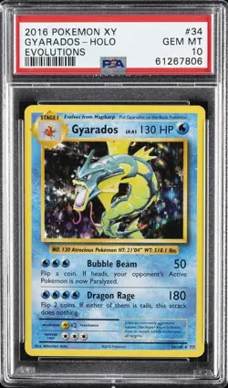 2016 POKEMON XY EVOLUTIONS #34 GYARADOS-HOLO PSA 10 - Image 1