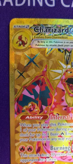 Charizard ex - 228/197 - Pokemon Obsidian Flames Secret Rare Gold Card NM - Image 3