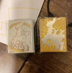 Pokemon TCG Card Sleeves Arceus White Gold Set Of 2 New Ships ASAP - Image 1