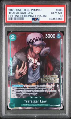 Trafalgar Law OP02-035 PSA 10 Offline Regional Finalist Promo One Piece Card - Image 1