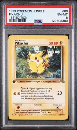 1999 Pikachu 60/64 Jungle First 1st Edition PSA 8 NM-MT POKEMON - Image 1