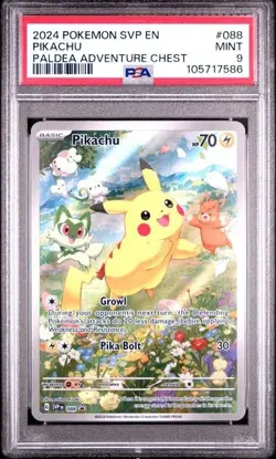 2024 POKEMON SVP EN-SV BSP #088 PIKACHU PALDEA ADVENTURE CHES PSA 9 - Image 1