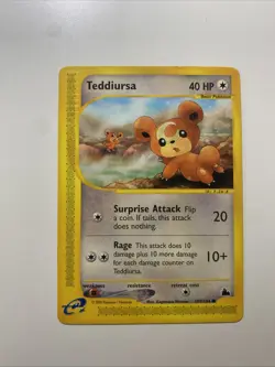 Teddiursa 109/144 Skyridge Regular E-Reader Pokemon TCG LP - Image 1