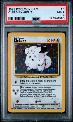 1999 POKEMON GAME #5 CLEFAIRY-HOLO PSA 9 - Image 1