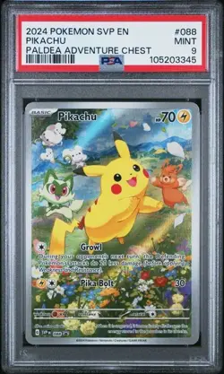 2024 POKEMON SVP EN-SV BSP #088 PIKACHU PALDEA ADVENTURE CHES PSA 9 - Image 1