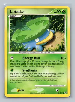 Pokemon TCG Lotad 81/127 Platinum Normal HP - Image 1