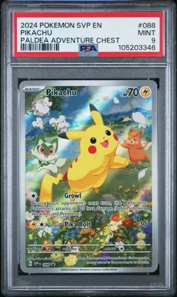 2024 POKEMON SVP EN-SV BSP #088 PIKACHU PALDEA ADVENTURE CHES PSA 9 - Image 1