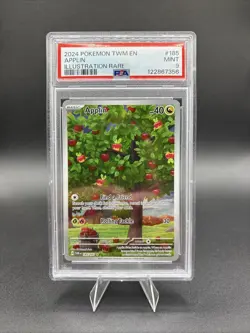 2024 POKEMON TWM EN-TWILIGHT MASQUERADE ILLUSTRATION RARE #185 APPLIN PSA 9 - Image 1
