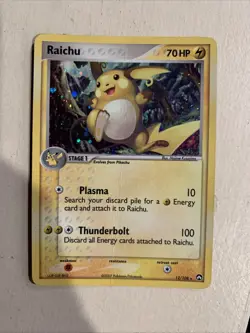 Pokemon Tcg EX POWER KEEPERS #12 RAICHU HOLO RARE - HP CREASE - Image 1