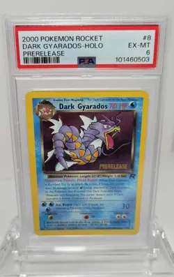 2000 Pokemon Rocket #8 Dark Gyarados-Holo Prerelease PSA 6 EX-MT 8/82 - Image 1