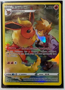 Pokemon TCG: Flareon TG01/TG30 Swsh09: Brilliant Stars Trainer Gallery Holo MP - Image 1