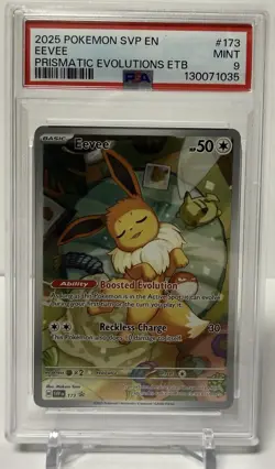 2025 POKEMON SVP EN-SV PRISMATIC EVOLUTIONS BLACK STAR PROMO #173 EEVEE PSA 9 - Image 1