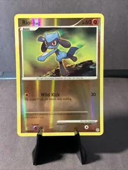 Pokemon TCG Riolu Reverse Holo Diamond and Pearl Set #61/130 NM 2007 - Image 1