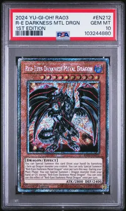 2024 YU-GI-OH! #EN212 RED-EYES DARKNESS METAL DRAGON PSA 10 - Image 1