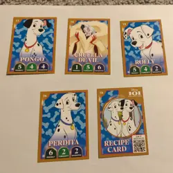5 X 101 Dalmations Morrisons Disney Christmas Party 2025 Cards- 73/74/75/76/78 - Image 1