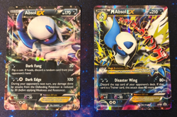 Absol EX (XY62) & Mega M Absol EX (XY63) Holo Black Star Promo Pokemon Cards - Image 1