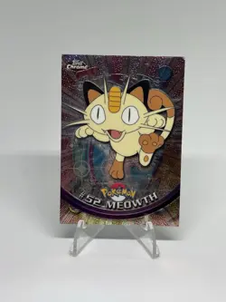 #52 Meowth Pokemon Topps Chrome Card - Image 1