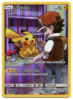 Pokemon Pikachu Ash Secret Rare Sun & Moon Cosmic Eclipse 241/236 Unplayed NM - Image 1